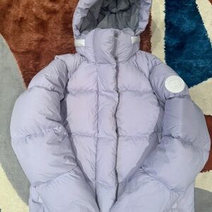 Canada Goose Light Lavender Puffer Jacket with Hood